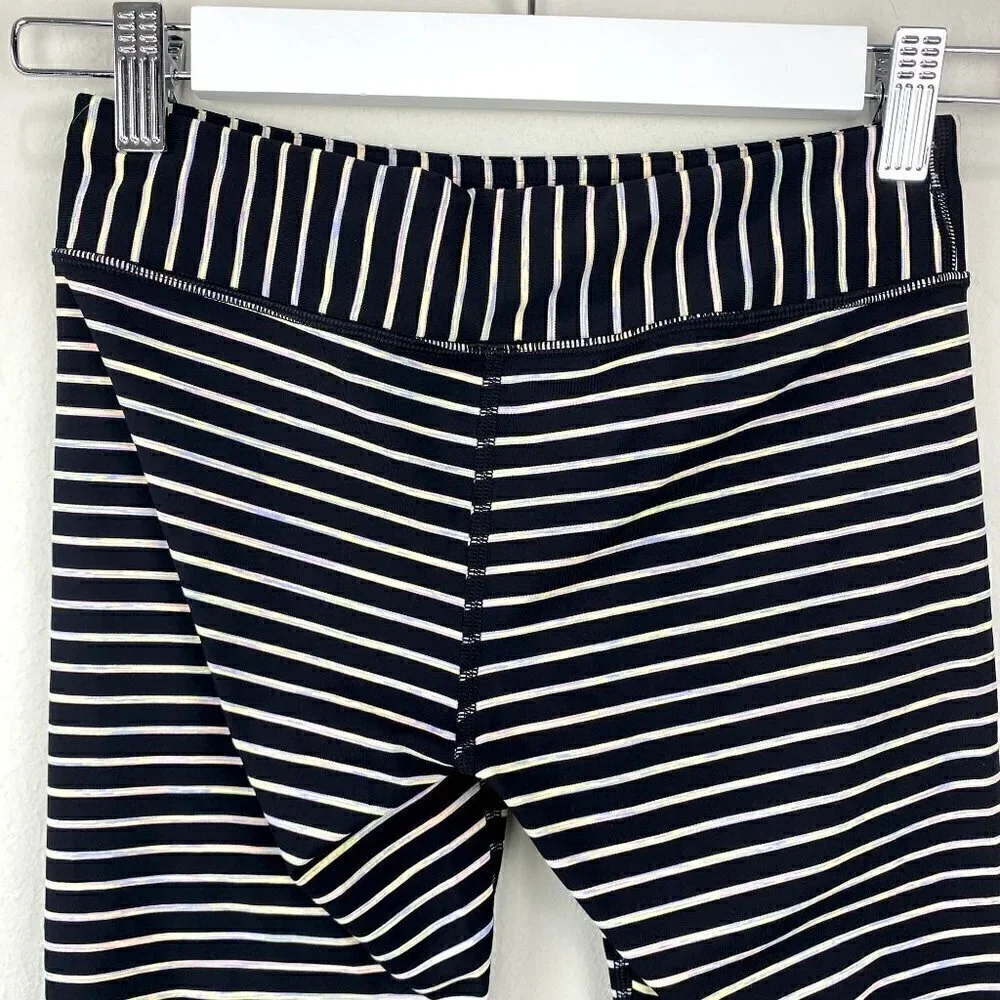 Ivivva by Lululemon Girls Rhythmic Crop Leggings Stripe 12